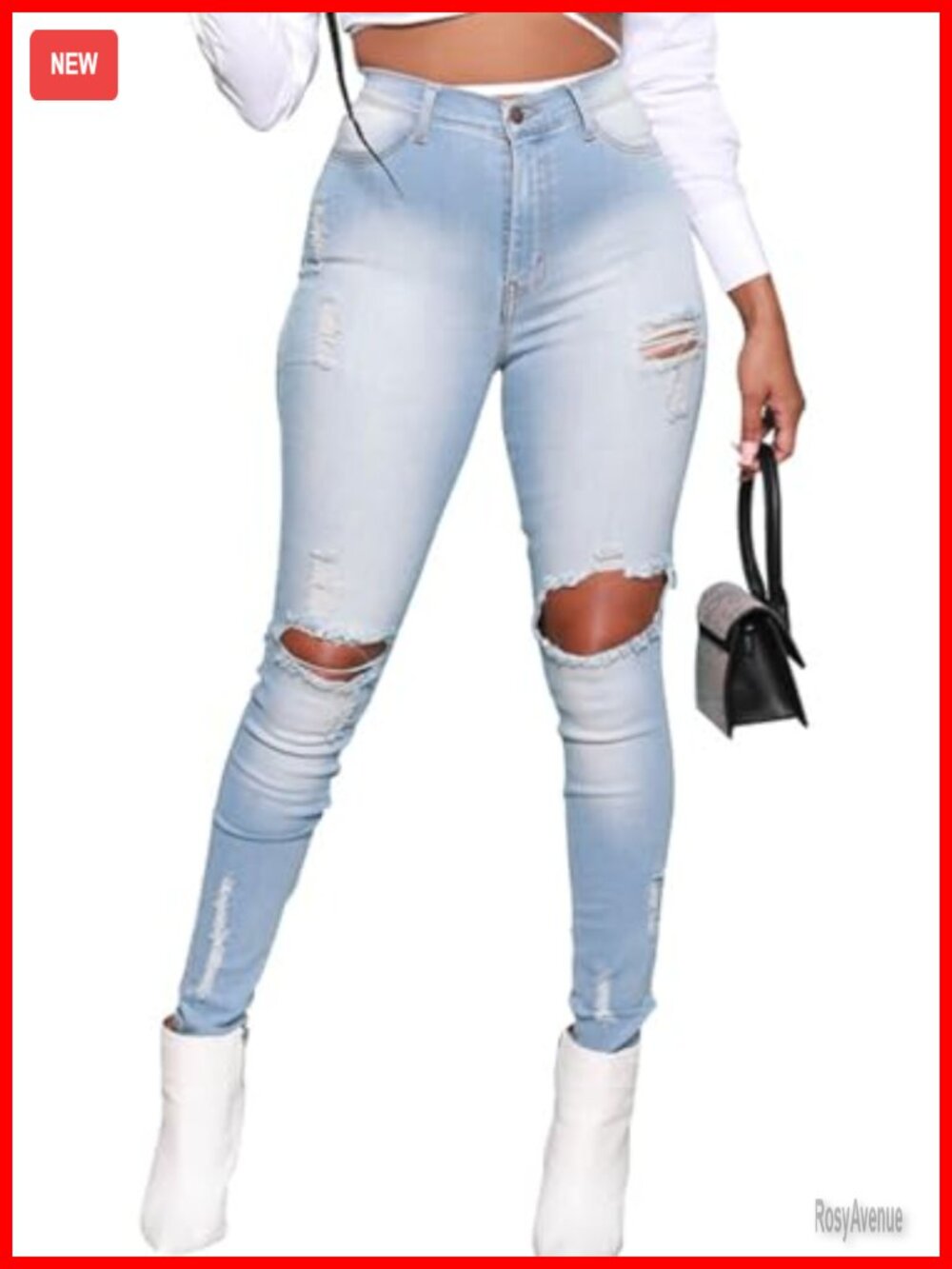 High Waisted Bell Bottom Flare Jeans Raw Hem Denim Pants